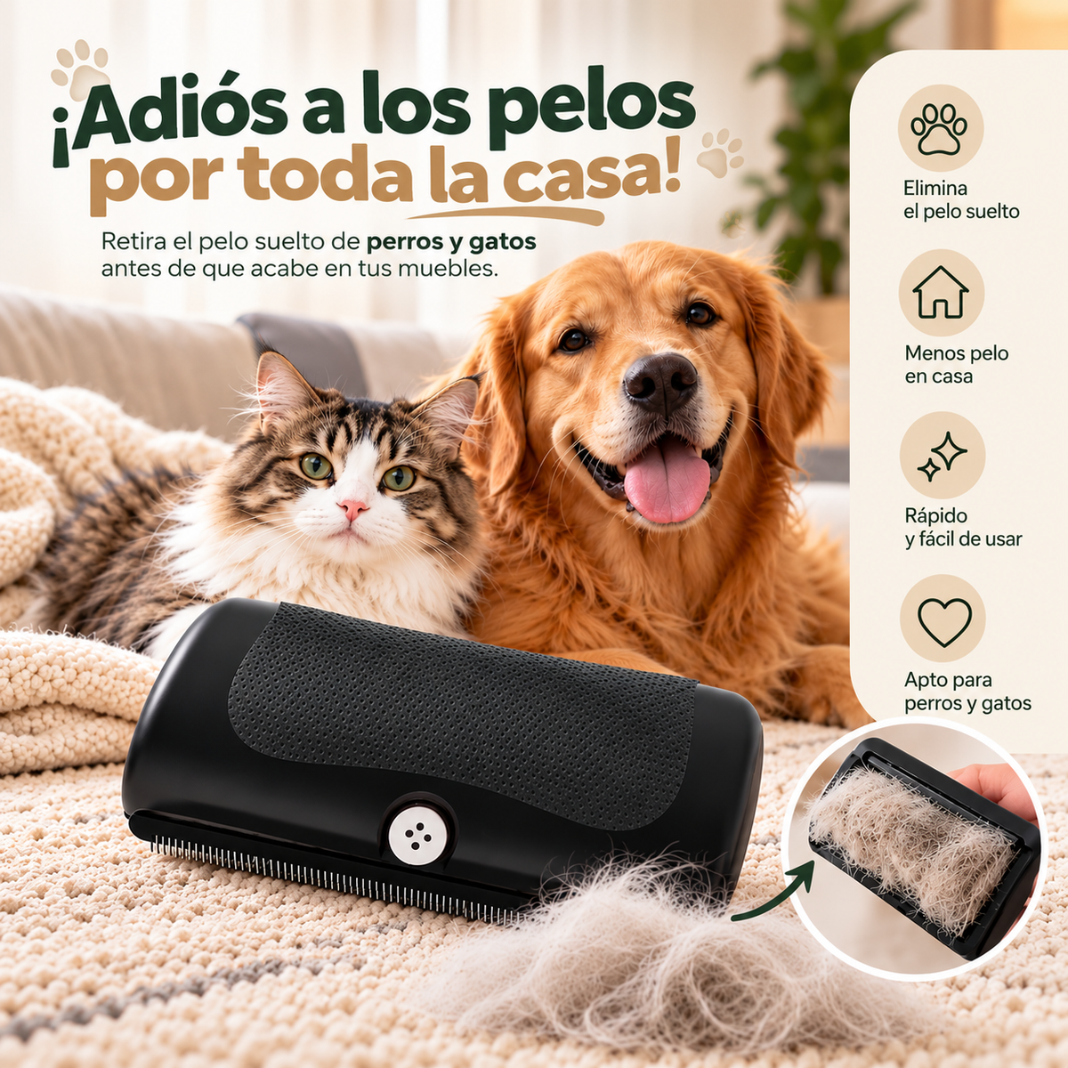 FurNova™ | Cepillo profesional quitapelos para perros y gatos