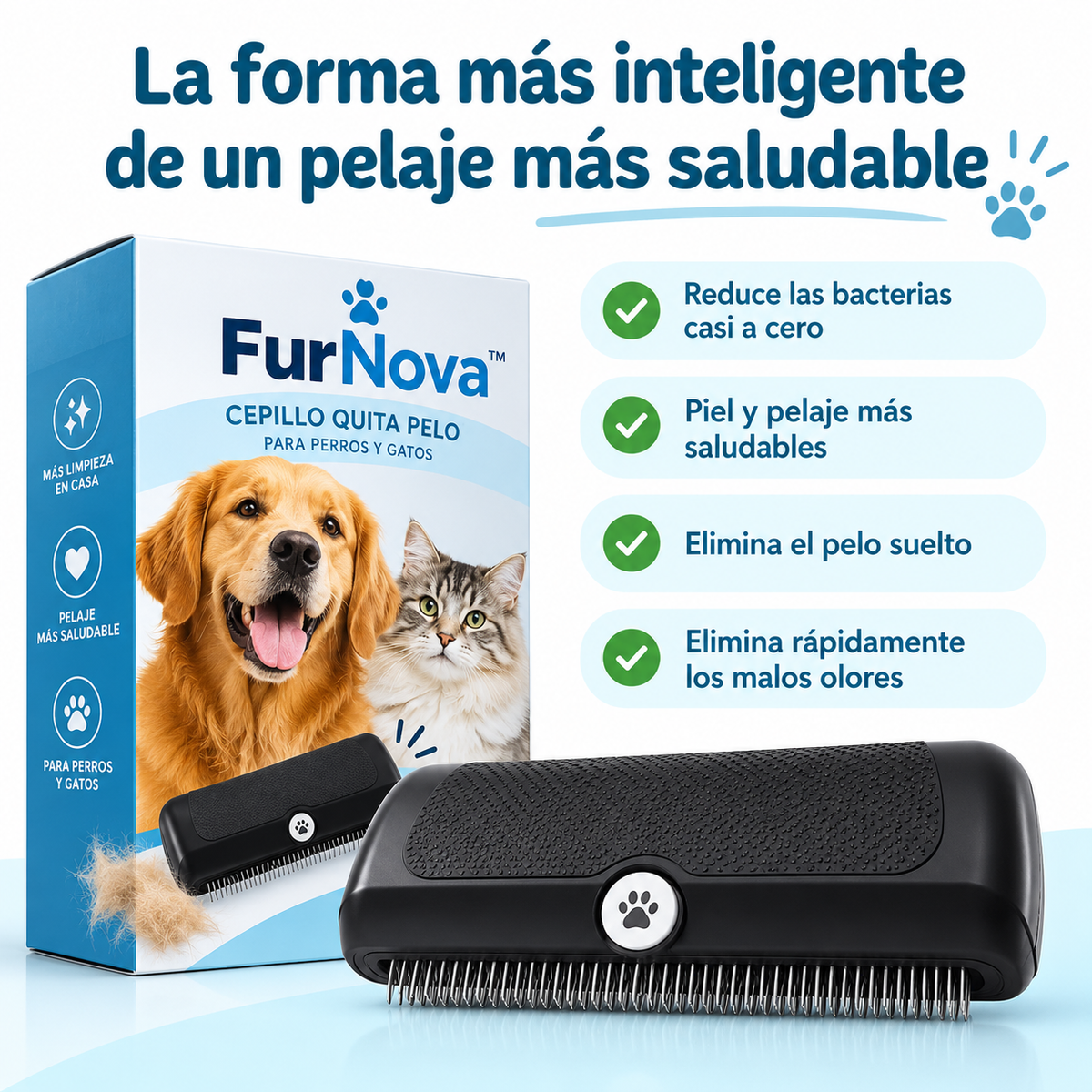 FurNova™ | Cepillo profesional quitapelos para perros y gatos