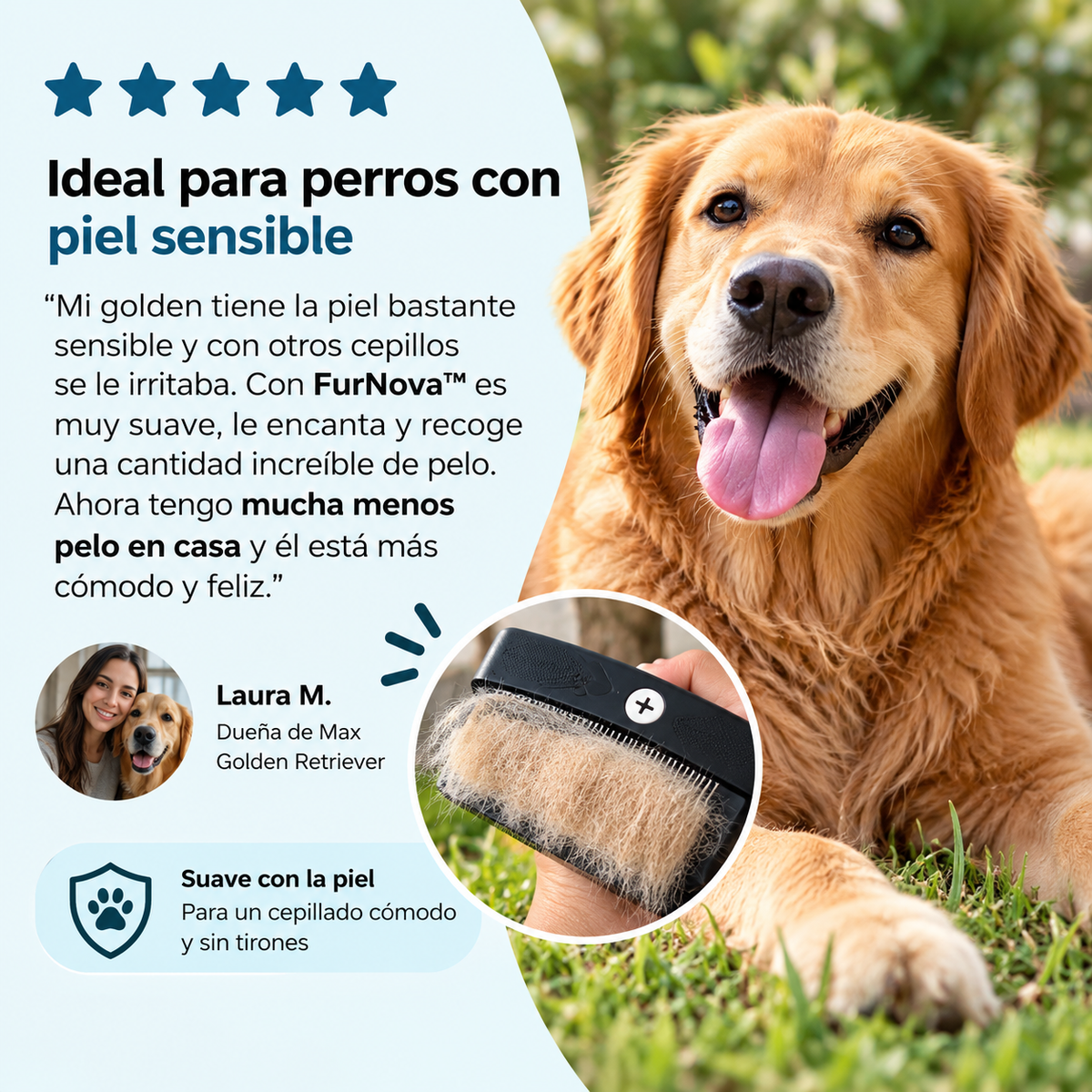 FurNova™ | Cepillo profesional quitapelos para perros y gatos