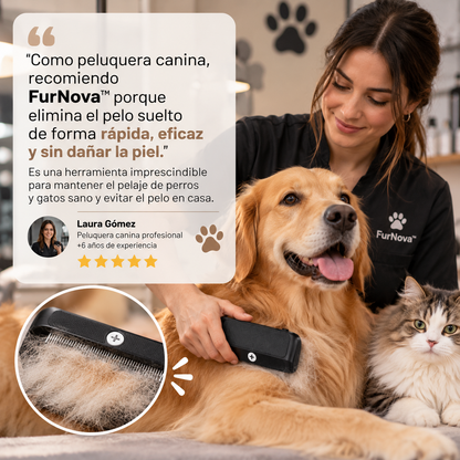 FurNova™ | Cepillo profesional quitapelos para perros y gatos
